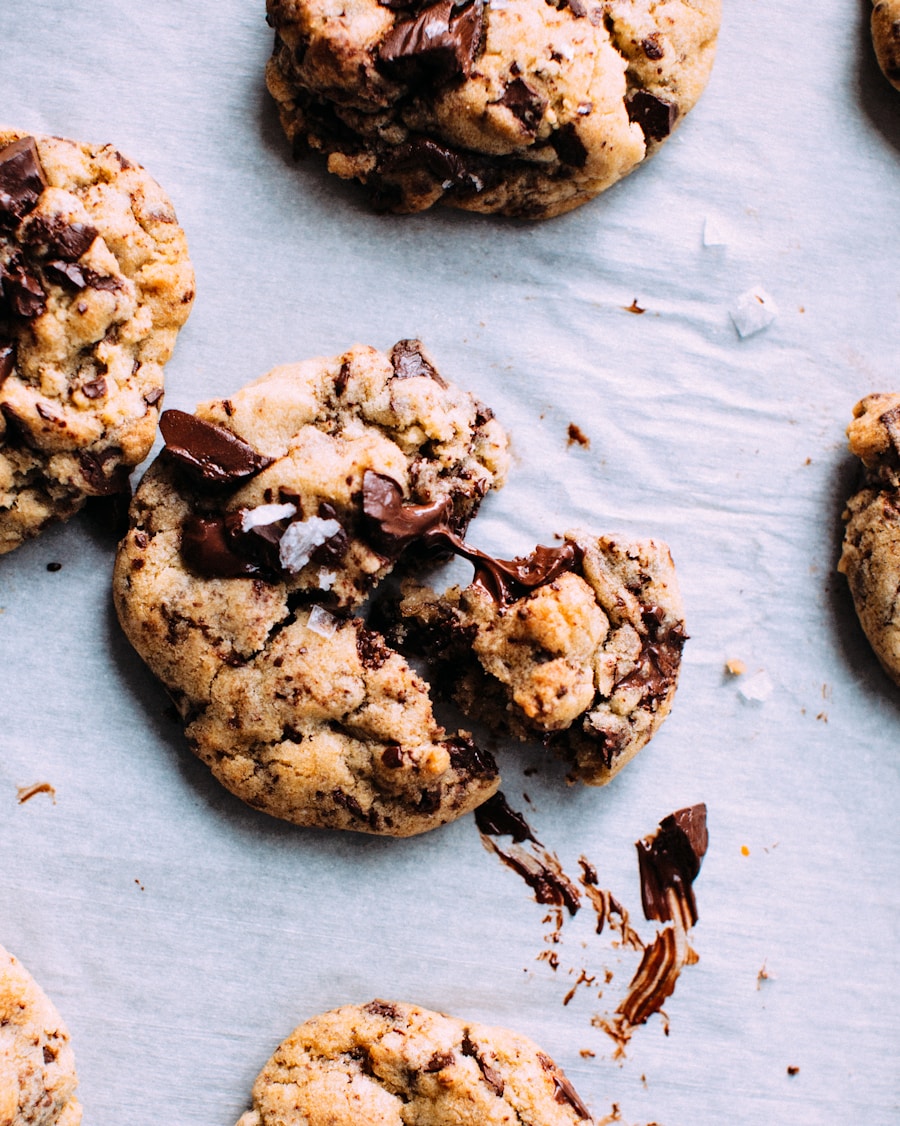Stack of soft apple oatmeal breakfast cookies on linen napkin with honey