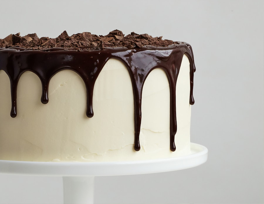 Warm baking dish of chocolate chip cookie dump cake with melted chocolate ribbons and golden crust